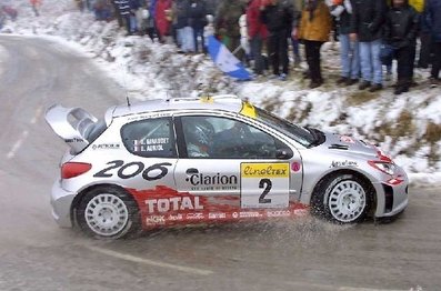 Didier Auriol - Denis Giraudet
69º Rally de Monte-Carlo 2001. Peugeot 206WRC (2000). Retirado porque perdiò una rueda el primer dà­a de la prueba, en el segundo tramo SS2 del Rally.
Palabras clave: Didier_Auriol;Denis_Giraudet;Peugeot;Montecarlo;WRC;2001