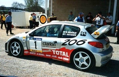 Marcus Grönholm - Timo Rautiainen
37º Rally Catalunya - Costa Brava 2001. Peugeot 206WRC. Retirado por rotura de rueda.
Palabras clave: Marcus_Gronholm;Timo_Rautiainen;Peugeot;WRC;Catalunya;2001