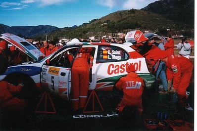 Asistencia Equipo Toyota Castrol Team
Carlos Sainz - Luis Moya.
66º Rally de Monte-Carlo 1998. Toyota Corolla WRC. Clasificado 1º
Palabras clave: ;Luis_Moya;Toyota;Corolla;WRC;Asistencias;Montecarlo;1998