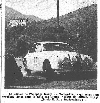 Francis Tomas - Alain Prat
4º Rally 2 Cataluñas 1963, Jaguar 3.8, Clasificado 2º@
Palabras clave: Jaguar;Catalunya;1963