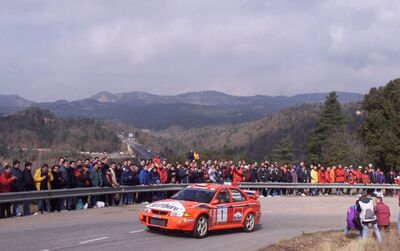 Tommi Mäkinen - Risto Mannisenmaki
36º Rallye Catalunya - Costa Brava - Rallye de España 2000. Mitsubishi Lancer Evo VI (V2 MMR). Clasificado 4º.

Del 30 de Marzo al 2 de Abril, Lloret de Mar, Girona, Catalunya, España.
Superficie: asfalto.

El Rally tenia un total de 1874.7 km de los que 383.09 km divididos en 15 tramos eran especiales.

Se inscribieron 95 equipos, tomaron la salida 91, finalizaron 55.@
Palabras clave: ;Catalunya;Costa_Brava;España;Spain;Mitsubishi_Lancer;Evo;2000