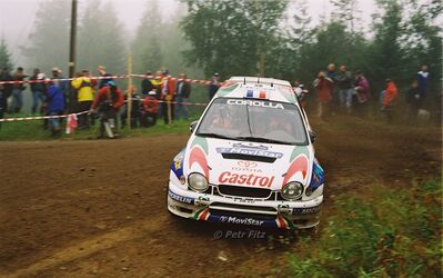 Didier Auriol - Denis Giraudet
48º Neste Rally Finland 1998. Toyota Corolla WRC (K-AM 632). Clasificado 4º.

Del 21 al 23 de Agosto, Jyväskylä.
Superficie: tierra.

El Rally tenia un total de 1271.10 km de los que 384.10 km divididos en 24 tramos eran especiales.

Se inscribieron 116 equipos, tomaron la salida 116, finalizaron 62.

© Petr Fitz
@@
Palabras clave: Didier_Auriol;Toyota;Corolla;WRC;Finlandia;1998
