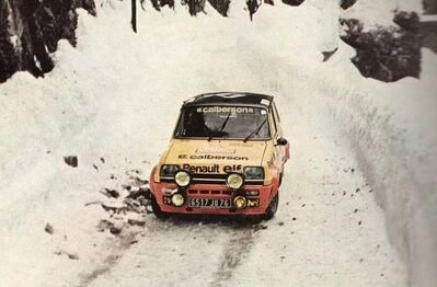 Guy Fréquelin - Jacques Delaval
46º Rallye Automobile de Monte-Carlo 1978. Renault 5 Alpine (6517 JU 76). Clasificado 3º.

Del 21 al 27 de Enero, Monte-Carlo.
Superficie: asfalto - nieve.

El Rally tenia un total de 4600 km de los que 570 km divididos en 29 tramos eran especiales (5 de ellas fueron canceladas SS8 Col du Fanget de 10 Km, SS10 Serre Chevalier de 10 Km, SS11 Col du Lautaret de 15 Km, SS14 Saint Pierreville de 16 Km y SS15 Burzet de 44 Km).

Se inscribieron 231 equipos, tomaron la salida 216, finalizaron 129.@
Palabras clave: ;Renault;Alpine;Montecarlo;1978;Nieve