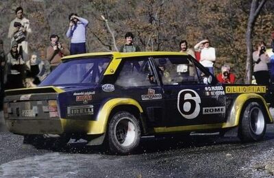 Maurizio Verini - Domenico (Ninni) Russo
45º Rallye Automobile de Monte-Carlo 1977. Fiat 131 Abarth (TO P35974). Abandonó por accidente en SS7 N-D du Laus - Gap de 12 Km.

Del 22 al 28 de Enero, Monte-Carlo .
Superficie: asfalto - nieve.

El Rally tenia un total de 4800 km de los que 540.50 km divididos en 27 tramos eran especiales (una de ellas fue cancelada SS2 Col de Fontbelle de 35.00 Km).

Se inscribieron 217 equipos, tomaron la salida 198, finalizaron 118 en lista, llegaron 47 en meta.@
Palabras clave: ;Fiat;Abarth;Montecarlo;1977