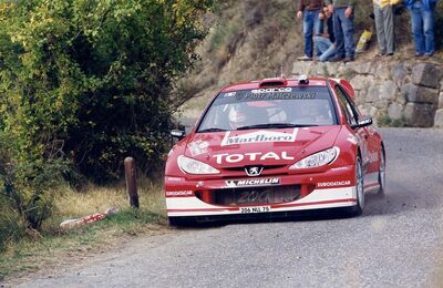 Gilles Panizzi - Hervé Panizzi
45º Rallye Sanremo - Rallye d'Italia 2003. Peugeot 206 WRC (206 NLL 75). Clasificado 2º.

Del 3 al 5 de Octubre, Sanremo.
Superficie: asfalto.

El Rally tenia un total de 1375.86 km de los que 387.36 km divididos en 3 etapas y 14 tramos eran especiales.

Tomaron la salida 54 equipos, finalizaron 36.

© Piotr Malczewski
@
Palabras clave: Gilles_Panizzi;Peugeot;WRC;Sanremo;2003