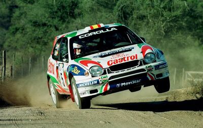 Carlos Sainz - Luis Moya
18º Rally Argentina 1998. Toyota Corolla WRC. Clasificado 2º.

Del 20 al 23 de Mayo, Cordoba.
Superficie: tierra.

El Rally constaba de 3 etapas con 400.62 km cronometrados divididos en 23 tramos especieles.

Tomaron la salida 61 equipos, finalizaron 30.@
Palabras clave: ;Toyota;Corolla;WRC;Argentina;1998