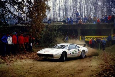Henri Toivonen - Juha Piironen
6º Rally Autodromo di Monza. Ferrari 308 GTB. Abandonó, desconocemos el motivo.

El 25 de Noviembre, Monza.
Superficie: asfalto.

El Rally constaba de una etapa y 12 tramos cronometrados.
desconocemos cuantos kilómetros tanto totales como especiales tenia la prueba.

Tomaron la salida un mínimo de 48 equipos, finalizaron un minimo de 15.@
Palabras clave: Henri_Toivonen;Ferrari;GTB;Monza;1983;Grupo_B