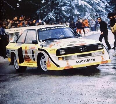 Hannu Mikkola - Arne Hertz
54º Rallye Automobile de Monte-Carlo 1986. Audi Sport Quattro S1 E2 (IN-NW 4). Clasificado 3º.

Del 18 al 24 de Enero, Monte-Carlo.
Superficie: asfalto - nieve.

El Rally tenía un total de 3984.00 km de los que 881.20 km divididos en 36 tramos eran especiales.

Tomaron la salida 156 equipos, finalizaron 65.@
Palabras clave: ;Audi;Sport;Quattro;E2;Montecarlo;1986;Grupo_B