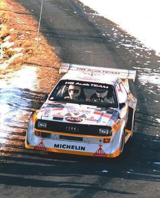 Walter Röhrl - Christian Geistdörfer
54º Rallye Automobile de Monte-Carlo 1986. Audi Sport Quattro S1 E2 (IN-NL 23). Clasificado 4º.

Del 18 al 24 de Enero, Monte-Carlo.
Superficie: asfalto - nieve.

El Rally tenía un total de 3984.00 km de los que 881.20 km divididos en 36 tramos eran especiales.

Tomaron la salida 156 equipos, finalizaron 65.@
Palabras clave: Audi;Grupo_B;Quattro;Walter_Röhrl;Montecarlo;1986