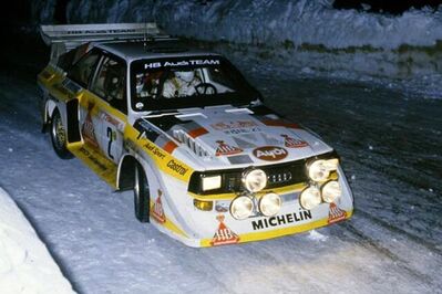 Walter Röhrl - Christian Geistdörfer
54º Rallye Automobile de Monte-Carlo 1986. Audi Sport Quattro S1 E2 (IN-NL 23). Clasificado 4º.

Del 18 al 24 de Enero, Monte-Carlo.
Superficie: asfalto - nieve.

El Rally tenía un total de 3984.00 km de los que 881.20 km divididos en 36 tramos eran especiales.

Tomaron la salida 156 equipos, finalizaron 65.@
Palabras clave: Audi;Grupo_B;Quattro;Walter_Röhrl;Montecarlo;1986