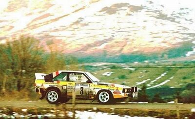 Walter Röhrl - Christian Geistdörfer
53º Rallye Automobile de Monte-Carlo 1985. Audi Sport Quattro S1 (IN-NL 8). Clasificado 2º.

Del 26 de Enero al 1 de Febrero, Monte-Carlo.
Superficie: asfalto -nieve.

El Rally tenía un total de 3999.00 km de los que 851.10 km divididos en 34 tramos eran especiales (1 de ellos fue cancelado SS17 ).

Tomaron la salida 117 equipos, finalizaron 68.@
Palabras clave: Walter_Röhrl;Audi;Sport;Quattro;Montecarlo;Grupo_B;1985