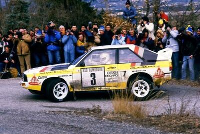 Walter Röhrl - Christian Geistdörfer
53º Rallye Automobile de Monte-Carlo 1985. Audi Sport Quattro S1 (IN-NL 8). Clasificado 2º.

Del 26 de Enero al 1 de Febrero, Monte-Carlo.
Superficie: asfalto -nieve.

El Rally tenía un total de 3999.00 km de los que 851.10 km divididos en 34 tramos eran especiales (1 de ellos fue cancelado SS17 ).

Tomaron la salida 117 equipos, finalizaron 68.@
Palabras clave: Walter_Röhrl;Audi;Sport;Quattro;Montecarlo;Grupo_B;1985