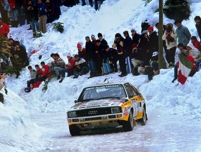 Walter Röhrl - Christian Geistdörfer
53º Rallye Automobile de Monte-Carlo 1985. Audi Sport Quattro S1 (IN-NL 8). Clasificado 2º.

Del 26 de Enero al 1 de Febrero, Monte-Carlo.
Superficie: asfalto -nieve.

El Rally tenía un total de 3999.00 km de los que 851.10 km divididos en 34 tramos eran especiales (1 de ellos fue cancelado SS17 ).

Tomaron la salida 117 equipos, finalizaron 68.@
Palabras clave: Walter_Röhrl;Audi;Sport;Quattro;Montecarlo;Grupo_B;1985