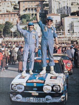 Salvador Servià i Costa  - Jordi Sabater
50º Rallye Automobile de Monte-Carlo 1982. Ford Fiesta MK1 1600S (GE-1158-L). Clasificado 14º.

Del 16 al 22 de Enero, Monte Carlo.
Superficie: asfalto - nieve.

El Rally tenia un total de 4082.71 km de los que 747.81 km divididos en 32 tramos eran especiales, (2 de ellas fueron canceladas SS7 Trigance - Chateauvieux 1 de 28,53 Km y SS15 St Jean en Royans - La Chapelle en Vercors de 38,67 Km).

Se inscribieron 306 equipos, tomaron la salida 299, finalizaron 140.@
Palabras clave: Salvador_Servia;Ford;Fiesta;Montecarlo;1982;Personajes