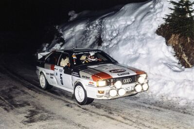 Michèle Mouton - Fabrizia Pons
50º Rallye Automobile de Monte-Carlo 1982. Audi Quattro (IN-ND 21). Abandonó por accidente en SS11 Pont des Miolans - St Auban 1 de 24,28 Km.

Del 16 al 22 de Enero, Monte Carlo.
Superficie: asfalto - nieve.

El Rally tenia un total de 4082.71 km de los que 747.81 km divididos en 32 tramos eran especiales, (2 de ellas fueron canceladas SS7 Trigance - Chateauvieux 1 de 28,53 Km y SS15 St Jean en Royans - La Chapelle en Vercors de 38,67 Km).

Se inscribieron 306 equipos, tomaron la salida 299, finalizaron 140.@
Palabras clave: Michele_Mouton;Audi;Quattro;Montecarlo;1982;Grupo_B