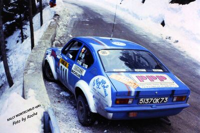 Daniel Monchal - Patrick Pivato
50º Rallye Automobile de Monte-Carlo 1982. Opel Kadett GT/E. Abandonó, desconocemos el motivo.

Del 16 al 22 de Enero, Monte Carlo.
Superficie: asfalto - nieve.

El Rally tenia un total de 4082.71 km de los que 747.81 km divididos en 32 tramos eran especiales, (2 de ellas fueron canceladas SS7 Trigance - Chateauvieux 1 de 28,53 Km y SS15 St Jean en Royans - La Chapelle en Vercors de 38,67 Km).

Se inscribieron 306 equipos, tomaron la salida 299, finalizaron 140.

© By Roche
@
Palabras clave: Opel;Kadett;GT/E;Montecarlo;1982