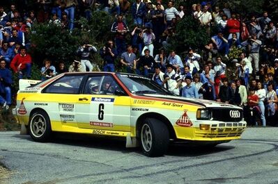 Stig Blomqvist - Björn Cederberg
28º Tour de Corse - Rallye de France 1984. Audi Quattro A2 (IN-NJ 5). Clasificado 5º.

Del 3 al 5 de Mayo, Ajaccio, Córcega, Francia.
Superficie: asfalto.

El Rally tenia un total de 1618 km de los que 1130.9 km divididos en 30 tramos eran especiales.

Se inscribieron 158 equipos, tomaron la salida 155, finalizaron 57.@
Palabras clave: Stig_Blomqvist;Audi;Quattro;Grupo_B;Corse;Corcega;1984;Corse