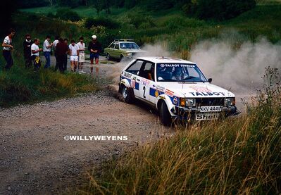 Henri Toivonen - Fred Gallagher
14º Int. AvD/STH Hunsrück Rallye 1981. Talbot Sunbeam Lotus (KKV 444V). Abandonó por rotura palier.

Del 31 de Julio al 1 de Agosto, en Idar Oberstein, Alemania.
Superficie: asfalto - tierra.

El Rally tenia un total de 1017.00 km de los que 566.88 km divididos en 28 tramos eran especiales.

Tomaron la salida 247 equipos, finalizaron 172.

© WILLYWEYENS
@
Palabras clave: Henri_Toivonen;Talbot;Lotus;Sunbeam;Hunsrück_Rallye;1981