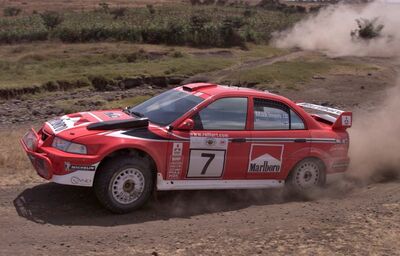 Tommi Mäkinen - Risto Mannisenmäki
49º Safari Rally Kenya 2001. Mitsubishi Lancer Evo 6.5. Clasificado 1º.

Del 19 al 22 de Julio.
Superficie: tierra.

El Rally se dividia en 3 etapas y un total de 2908.51 km de los que 1129.76 km divididos en 13 tramos eran especiales (uno de ellos fue cancelado TC11 Kajiado 2
de 49.95 km).

Se inscribieron 43 equipos, tomaron la salida 41, finalizaron 15.@
Palabras clave: ;Mitsubishi;Lancer;Safari;Kenya;2001