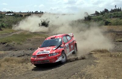 Tommi Mäkinen - Risto Mannisenmäki
49º Safari Rally Kenya 2001. Mitsubishi Lancer Evo 6.5. Clasificado 1º.

Del 19 al 22 de Julio.
Superficie: tierra.

El Rally se dividia en 3 etapas y un total de 2908.51 km de los que 1129.76 km divididos en 13 tramos eran especiales (uno de ellos fue cancelado TC11 Kajiado 2
de 49.95 km).

Se inscribieron 43 equipos, tomaron la salida 41, finalizaron 15.@
Palabras clave: ;Mitsubishi;Lancer;Safari;Kenya;2001