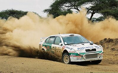 Armin Schwarz - Manfred Hiemer
49º Safari Rally Kenya 2001. Skoda Octavia WRC Evo2. Clasificado 3º.

Del 19 al 22 de Julio.
Superficie: tierra.

El Rally se dividia en 3 etapas y un total de 2908.51 km de los que 1129.76 km divididos en 13 tramos eran especiales (uno de ellos fue cancelado TC11 Kajiado 2
de 49.95 km).

Se inscribieron 43 equipos, tomaron la salida 41, finalizaron 15.@
Palabras clave: ;Octavia;Skoda;WRC;Safari;Kenya;2001