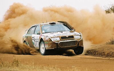Armin Schwarz - Manfred Hiemer
49º Safari Rally Kenya 2001. Skoda Octavia WRC Evo2. Clasificado 3º.

Del 19 al 22 de Julio.
Superficie: tierra.

El Rally se dividia en 3 etapas y un total de 2908.51 km de los que 1129.76 km divididos en 13 tramos eran especiales (uno de ellos fue cancelado TC11 Kajiado 2
de 49.95 km).

Se inscribieron 43 equipos, tomaron la salida 41, finalizaron 15.@
Palabras clave: ;Octavia;Skoda;WRC;Safari;Kenya;2001