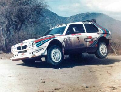Markku Alén - Ilkka Kivimäki
6º Marlboro Rally de Argentina 1986. Lancia Delta S4 (TO 90680E). Clasificado 2º.

Del 6 al 9 de Agosto, Buenos Aires - Cordoba, Argentina.
Superficie: tierra.

El Rally tenia un total de 2072.00 km de los que 624.35 km divididos en 27 tramos eran especiales, (una de ellas fue cancelada SS19 Tanti - Cuchilla Nevada de 30.59 km).

Tomaron la salida 150 equipos, finalizaron 50.@
Palabras clave: Markku_Alen;Grupo_B;Lancia;Delta;Argentina;1986