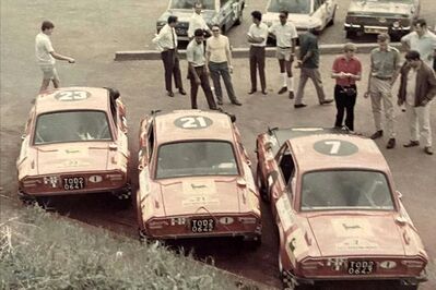 18º East African Safari Rally 1970
Los 3 Lancia Fulvia 1.6 Coupé HF del Equipo Lancia que participaron en la prueba:

7# (TO-D20643) de Harry Källström - Gunnar Häggbom, abandonó por el cárter de aceite roto.

21# (TO-D20642) de Simo Lampinen - John Davenport, abandonó por accidente.

23# (TO-D20641) de Sandro Munari - Lofty Drews, abandonó por accidente.

Del 26 al 30 de Marzo, Kampala (Uganda).
Superficie: tierra

La distancia total de la prueba era de 5310.00 km.

Tomaron la salida 91 equipos, finalizaron 19.
@@@
Palabras clave: Africa;Lancia;Fulvia;Coupe;1970