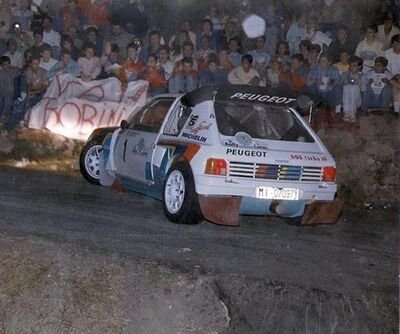 Andrea Zanussi - Paolo Amati
9º Rally Internazionale della Lana 1986. Peugeot 205 Turbo 16 E2 (MI 07097Y). Clasificado 1º.

Del 24 al 26 de Julio, Biella.
Superficie: asfalto - tierra.

El Rally tenia 312.00 km cronometrados divididos en 3 etapas y 25 tramos especiales.

Tomaron la salida 150 equipos, finalizaron 50.@
Palabras clave: ;Lana;Peugeot;Grupo_B;1985