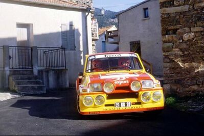 Didier Auriol - Bernard Occelli
29º Tour de Corse - Rallye de France 1985. Renault 5 Maxiturbo (21 RG 28). Abandonó por problemas eléctricos en SS9 Campo al Quarcio - Pont de Noceta de 33,77 Km.

Del 2 al 4 de Mayo, Ajaccio, Córcega, Francia.
Superficie: asfalto.

El Rally tenia un total de 1603.00 km de los que 1122.25 km divididos en 30 tramos eran especiales (1 de ellos fue cancelado, SS5 Sartene - Zonza de 44.23 km, por el fatal accidente de Attilio Bettega en el tramo anterior, SS4 Zerubia - Santa Giulia de 30.60 km).

Tomaron la salida 139 equipos, finalizaron 45.@
Palabras clave: Didier_Auriol;Renault;Maxiturbo;Grupo_B;Corcega;1985;Corse