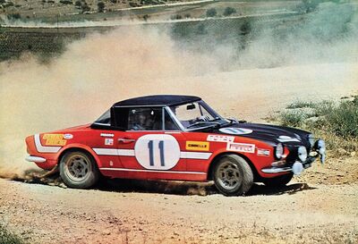 Giuseppe Pino Ceccato - Helmut Eisendle
19º Rallye Acropolis 1971. Fiat 124 Spider. Clasificado 4º.

Del 27 al 30 de Mayo, Atenas.
Superficie: tierra.

Tomaron la salida 59 equipos, finalizaron 9.@
Palabras clave: Fiat;Spider;Acropolis;1971