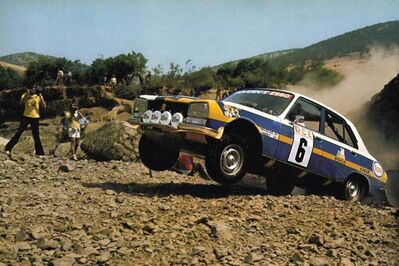 Jean-Pierre Nicolas - Michel Gamet
19º Rally du Maroc 1976. Peugeot 504 Ti. Clasificado 1º.

Del 22 al 27 de Junio, Rabat - Agadir - Casablanca.
Superficie: asfalto - tierra.

La prueba constaba de un total de 1606.00 km cronometrados divididos en 3 etapas y 9 tramos cronometrados.

1ª etapa
SS1 Khatouat de 93.00 km

2ª etapa
SS2 Oulmes de 86.00 km
SS3 Midelt de 62.00 km
SS4 Chikker de 76.00 km.
SS5 Missour de 154 km
SS Rich de 130 km.

3ª Etapa
SS7 Tizi N'Test de 87 km.
SS8 Transmarocaine de 788 km.
SS9 Rich 2 de 130 km.

Tomaron la salida 102 equipos, finalizaron 19.
@
Palabras clave: ;Peugeot;Marruecos;1976