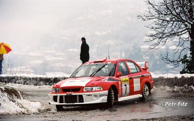 Tommi Mäkinen - Risto Mannisenmäki
69º Rallye Automobile de Monte-Carlo 2001. Mitsubishi Lancer Evo 6.5 (X6 MMR). Clasificado 1º.

Del 18 al 21 de Enero, Mónaco.
Superficie: asfalto - nieve.

El Rally tenia un total de 1738.81 km de los que 392.18 km divididos en 15 tramos eran especiales, (una de ellas fue cancelada SS10 Comps 2 de 20.53 Km).

Se inscribieron 60 equipos, tomaron la salida 56, finalizaron 27.

© Petr Fitz
@@
Palabras clave: Mitsubishi;Lancer;Montecarlo;2001;Nieve;