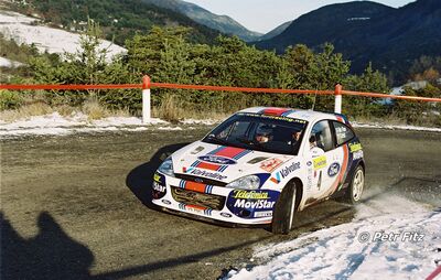 Colin McRae - Nicky Grist
69º Rallye Automobile de Monte-Carlo 2001. Ford Focus WRC 01 (V9 FMC). Abandonó por avería mecánica en SS13 Loda - Lucéram 1 de 16.55 km.

Del 18 al 21 de Enero, Mónaco.
Superficie: asfalto - nieve.

El Rally tenia un total de 1738.81 km de los que 392.18 km divididos en 15 tramos eran especiales, (una de ellas fue cancelada SS10 Comps 2 de 20.53 Km).

Se inscribieron 60 equipos, tomaron la salida 56, finalizaron 27.

© Petr Fitz
@@
Palabras clave: Ford;Focus;WRC;Montecarlo;2001
