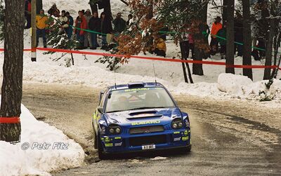 Richard Burns - Robert Reid
69º Rallye Automobile de Monte-Carlo 2001. Subaru Impreza S7 WRC '01 (X2 SRT). Abandonó por problemas eléctricos y no arrancar el coche antes del primer tramo de la segunda etapa SS7 BIF. D1/C1 - Turriers de 24.12 km.

Del 18 al 21 de Enero, Mónaco.
Superficie: asfalto - nieve.

El Rally tenia un total de 1738.81 km de los que 392.18 km divididos en 15 tramos eran especiales, (una de ellas fue cancelada SS10 Comps 2 de 20.53 Km).

Se inscribieron 60 equipos, tomaron la salida 56, finalizaron 27.

© Petr Fitz
@@
Palabras clave: Subaru;Impreza;WRC;Montecarlo;2001;nieve
