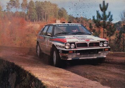Massimo (Miki) Biasion - Tiziano Siviero
23º Rallye de Portugal Vinho do Porto 1989. Lancia Delta Integrale (TO 74784L). Clasificado 1º.

Del 28 de Febrero al 4 de Marzo, Estoril, Portugal.
Superficie: asfalto - tierra.

El Rally tenia un total de 2153.02 km de los que 576.88 km divididos en 38 tramos eran especiales, (una de ellas fue cancelada SS18 Ponte de Lima de 16.80 Km).

Tomaron la salida 93 equipos, finalizaron 38.@
Palabras clave: Miki_Biasion;Lancia;Delta;Integrale;Portugal;1989