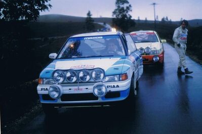 Jesús Puras - José Arrarte
25º Rallye de Portugal - Vinho do Porto 1991. Mazda 323 GTX (JYS 156). Clasificado 7º.

Del 5 al 9 de Marzo, Portugal.
Superficie: asfalto - tierra.

El Rally tenia un total de 2041.26 Km de los que 564.20 Km divididos en 38 tramos eran especiales (2 de ellos fueron cancelados SS2 Gradil de 9 Km y SS28 Viseu de 29.90 Km).

Se inscribieron 106 equipos, tomaron la salida 95, finalizaron 28.@
Palabras clave: Mazda;Portugal;1991