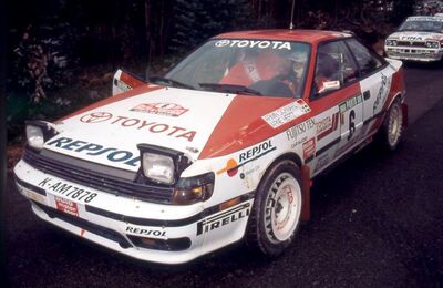 Armin Schwarz - Arne Hertz
25º Rallye de Portugal - Vinho do Porto 1991. Toyota Celica GT-4 -ST165- (K-AM 7878). Abandonó por accidente en SS11 Freita de 24.20 km.

Del 5 al 9 de Marzo, Portugal.
Superficie: asfalto - tierra.

El Rally tenia un total de 2041.26 Km de los que 564.20 Km divididos en 38 tramos eran especiales (2 de ellos fueron cancelados SS2 Gradil de 9 Km y SS28 Viseu de 29.90 Km).

Se inscribieron 106 equipos, tomaron la salida 95, finalizaron 28.@
Palabras clave: ;Toyota;Celica;Portugal;1991