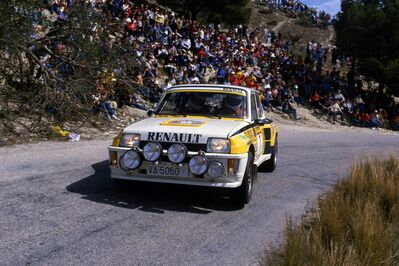 Carlos Sainz Cenamor - Antonio Boto
33º Rally RACE-Costa Blanca1985. Renault 5 Turbo TdC (VA-5060-I). Clasificado 5º.

Del 22 de Marzo al 24 de Marzo, Alicante.

Superficie: Asfalto con 410.00 km cronometrados.

Tomaron la salida 82 equipos, finalizaron 45.@
Palabras clave: ;Race;Renault;Turbo;1985;Grupo_B