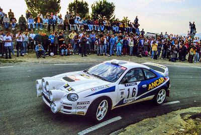 Gustavo Trelles - Jorge Del Buono
31º Rallye Catalunya - Costa Brava - Rallye de España 1995. Toyota Celica GT-Four "ST205".Clasificado 6º

Al finalizar el Rally el Equipo Toyota Castrol Team fue descalificado por manipular el turbo de sus coches.

Del 23 al 25 de Octubre, Lloret de Mar, Girona, Catalunya, España.
Superficie: asfalto.

El Rally tenia un total de 1663.71 km de los que 474.35 km divididos en 23 tramos eran especiales.

Tomaron la salida 81 equipos, finalizaron 42.@
Palabras clave: Gustavo_Trelles;Toyota;Celica;Catalunya;España;Spain;1995