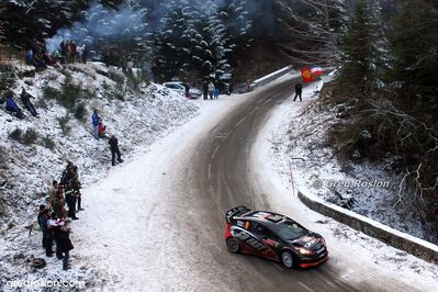Matthew Wilson - Scott Martin
80º Rallye Automobile de Monte-Carlo 2012. Ford Fiesta RS WRC (PX60 AVE). Clasificado 11º.

Del 17 al 22 de Enero, Valence - Monaco.
Superficie: asfalto - nieve.

El Rally teni­a un total de 1772.52 km de los que 433.36 Km divididos en 18 tramos eran especiales.

Se inscribieron 82 equipos, tomaron la salida 73, finalizaron 45.

© Greg Roslon
@
Palabras clave: Ford;Fiesta;WRC;2012;Montecarlo;Nieve
