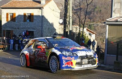 Thierry Neuville - Nicolas Gilsoul
80º Rallye Automobile de Monte-Carlo 2012. Citröen DS3 WRC (BF-735-XB). Abandonó.
Al llegar a un tramo con hielo, le patinó el coche impactando con las protecciones de piedra de un rí­o, perdiendo una de las ruedas delanteras.

Del 17 al 22 de Enero, Valence - Monaco.
Superficie: asfalto - nieve.

El Rally teni­a un total de 1772.52 km de los que 433.36 Km divididos en 18 tramos eran especiales.

Se inscribieron 82 equipos, tomaron la salida 73, finalizaron 45.

© Gonzalo Belay
@
Palabras clave: Thierry_Neuville;Citroen;DS3;WRC;Montecarlo;2012