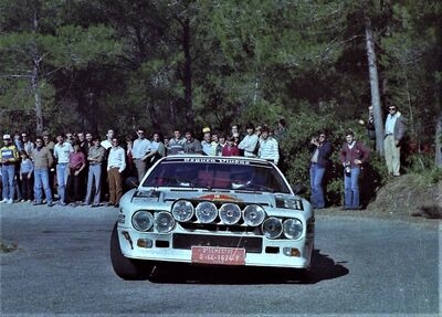 Jaume Pons - Francesc Grané
20º Rally Catalunya 1984. Lancia Rally 037 (0-GE-1624-P). Clasificado 4º.

Del 26 de Octubre al 28 de Octubre, Barcelona, Catalunya, España.
Superficie: asfalto.

El Rally tení­a un total de 440.65 km cronometrados.

Tomaron la salida 83 equipos, finalizaron 42.

© Joan Al
@
Palabras clave: ;Lancia;Rally;Grupo_B;1984