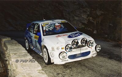 Bruno Thiry - Stéphane Prévot
66º Rallye Automobile de Monte-Carlo 1998. Ford Escort WRC (R3 FMC). Clasificado 6º.

Del 19 al 21 de Enero, Monte-Carlo.
Superficie: asfalto - nieve.

El Rally tenia un total de 1454.53 km de los que 359.19 km divididos en 18 tramos eran especiales.

Tomaron la salida 106 equipos, finalizaron 60.

© Petr Fitz
@@
Palabras clave: Ford;Escort;WRC;Montecarlo;1998