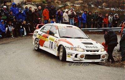 Uwe Nittel - Christina Thorner
66º Rallye Automobile de Monte-Carlo 1998. Mitsubishi Carisma GT Evo IV (P4 MRE). Clasificado 7º.

Del 19 al 21 de Enero, Monte-Carlo.
Superficie: asfalto - nieve.

El Rally tenia un total de 1454.53 km de los que 359.19 km divididos en 18 tramos eran especiales.

Tomaron la salida 106 equipos, finalizaron 60.

© Petr Fitz
@@
Palabras clave: Mitsubishi;Carisma;Montecarlo;1998