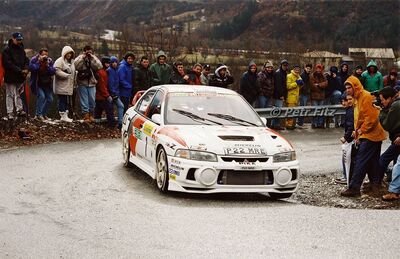 Tommi Mäkinen - Risto Mannisenmäki
66º Rallye Automobile de Monte-Carlo 1998. Mitsubishi Lancer Evo IV (P22 MRE). Abandonó por accidente en SS7 Bayons de 22.55 km.

Del 19 al 21 de Enero, Monte-Carlo .
Superficie: asfalto - nieve.

El Rally tenia un total de 1454.53 km de los que 359.19 km divididos en 18 tramos eran especiales.

Tomaron la salida 106 equipos, finalizaron 60.

© Petr Fitz
@
Palabras clave: Mitsubishi;Carisma;Montecarlo;1998