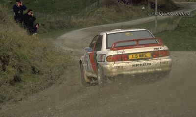 Kenneth Eriksson - Staffan Parmander
24º Rothmans Rally New Zealand 1994. Mitsubishi Lancer Evo II (L5 MRE). Clasificado 4º.

Del 29 al 31 de Julio, Auckland, Nueva Zelanda.

El Rally tenia un total de 1814.64 km de los que 519.31 km divididos en 30 tramos eran especiales (una de ellas fue cancelada SS23
Maramarua Forest HQ de 16.61 km).

Se inscribieron 81 equipos, tomaron la salida 81, finalizaron 46.

© Olivier Delhez
@
Palabras clave: Mitsubishi;Lancer;Nueva_Zelanda;1994