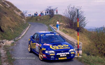 Colin McRae - Derek Ringer
36º Rallye Sanremo - Rallye de Italia 1994. Subaru Impreza 555 (L555 BAT). Clasificado 5º.

Del 9 al 13 de Octubre, Sanremo, Liguria, Imperia, Italia.
Superficie: asfalto - tierra.

El Rally tenia un total de 2160.40 km de los que 526.03 km divididos en 26 tramos eran especiales (una de ellas fue cancelada SS17 Roncola de 9.40 km).

Se inscribieron 94 equipos, tomaron la salida 92, finalizaron 40.

© Stéphane Lhonnay
@
Palabras clave: ;Subaru;Impreza;Sanremo;1994
