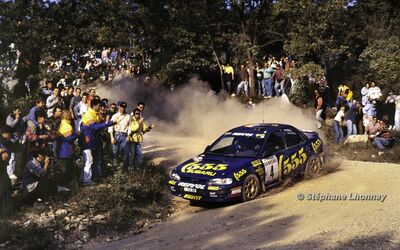 Colin McRae - Derek Ringer
36º Rallye Sanremo - Rallye de Italia 1994. Subaru Impreza 555 (L555 BAT). Clasificado 5º.

Del 9 al 13 de Octubre, Sanremo, Liguria, Imperia, Italia.
Superficie: asfalto - tierra.

El Rally tenia un total de 2160.40 km de los que 526.03 km divididos en 26 tramos eran especiales (una de ellas fue cancelada SS17 Roncola de 9.40 km).

Se inscribieron 94 equipos, tomaron la salida 92, finalizaron 40.

© Stéphane Lhonnay
@
Palabras clave: ;Subaru;Impreza;Sanremo;1994