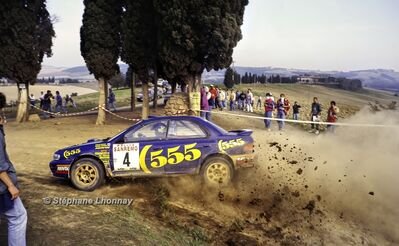 Colin McRae - Derek Ringer
36º Rallye Sanremo - Rallye de Italia 1994. Subaru Impreza 555 (L555 BAT). Clasificado 5º.

Del 9 al 13 de Octubre, Sanremo, Liguria, Imperia, Italia.
Superficie: asfalto - tierra.

El Rally tenia un total de 2160.40 km de los que 526.03 km divididos en 26 tramos eran especiales (una de ellas fue cancelada SS17 Roncola de 9.40 km).

Se inscribieron 94 equipos, tomaron la salida 92, finalizaron 40.

© Stéphane Lhonnay
@
Palabras clave: Colin McRae;Subaru;Impreza;Sanremo;1994